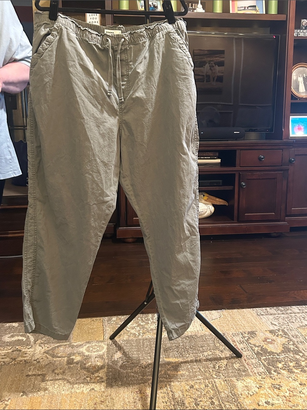 Casual Drawstring Pants — Light Gray